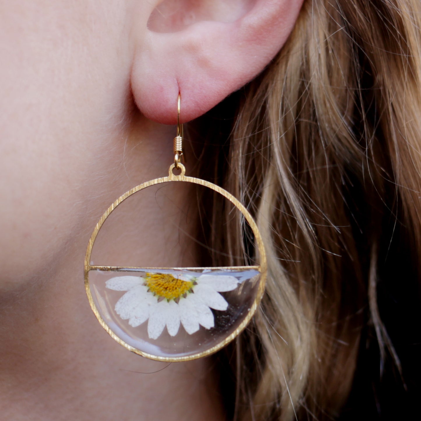 Half Daisy Earrings