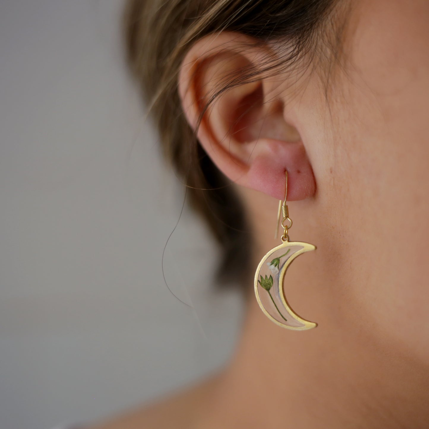 Moon & Flower Earrings