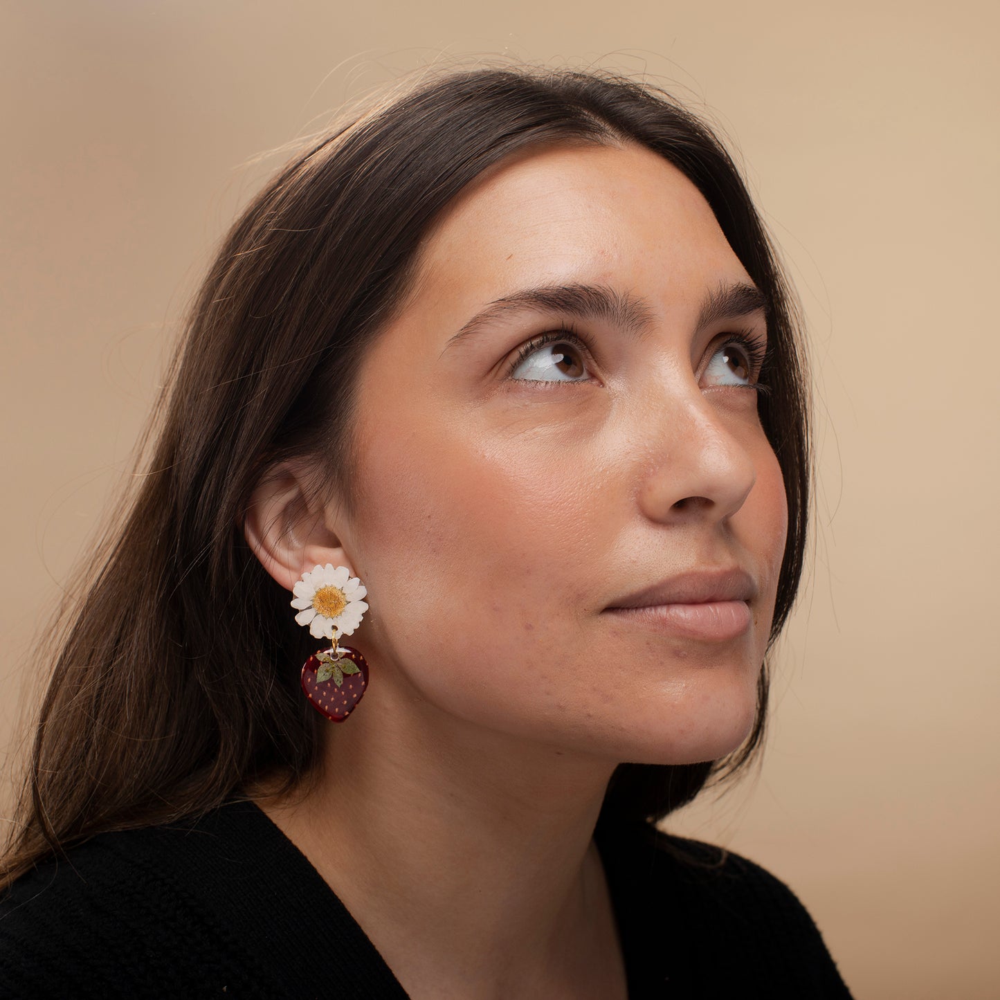 Strawberry & Daisy Sterling Silver Earrings