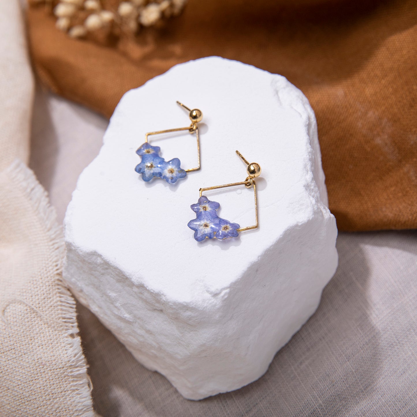 Forget Me Not Art Deco Earrings