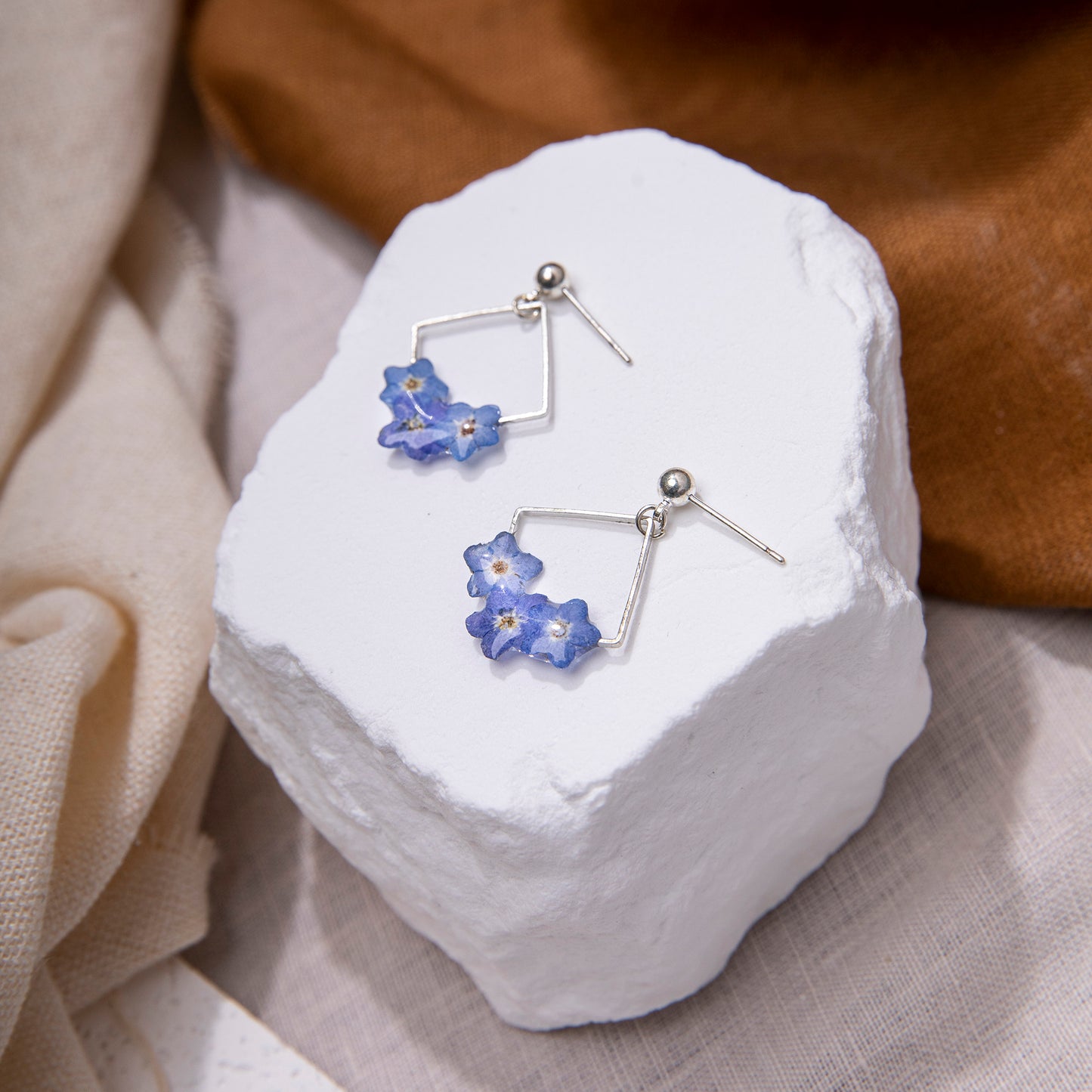 Forget Me Not Art Deco Earrings