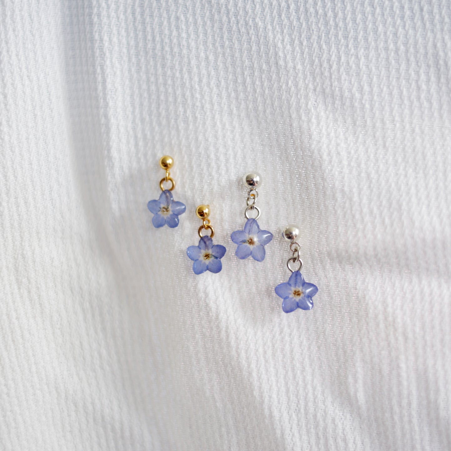 Forget Me Not Dangle Stud Earrings