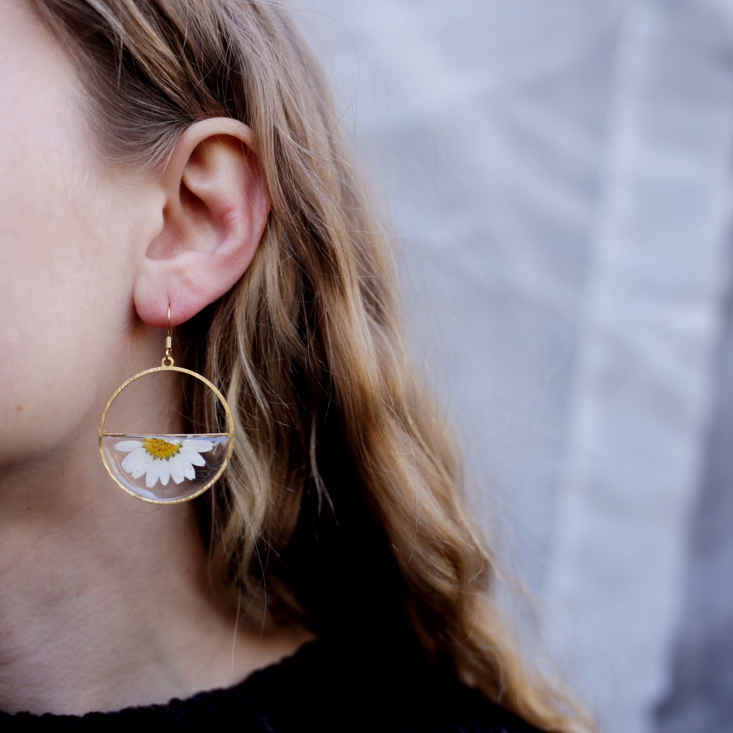 Half Daisy Earrings