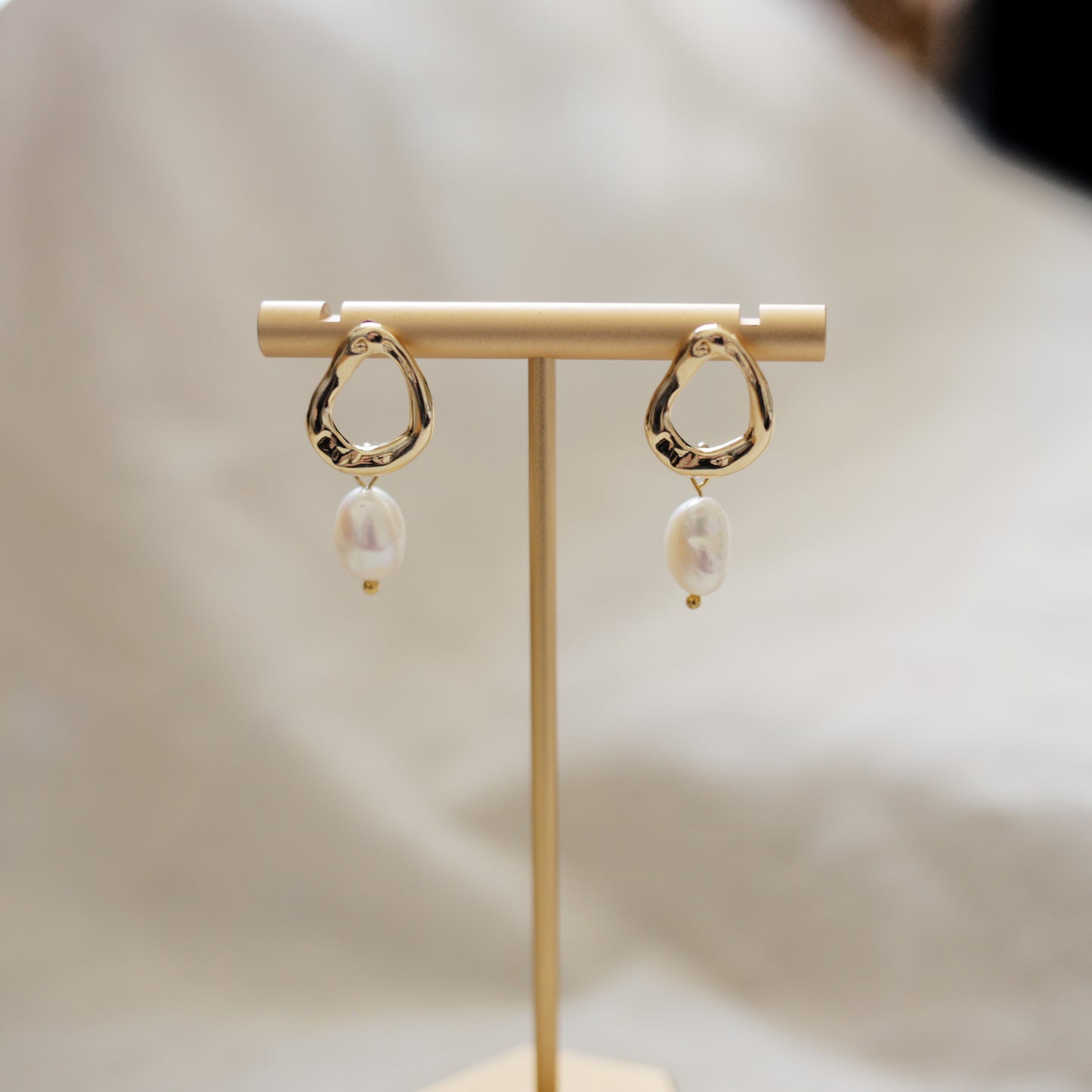 Freshwater Pearl 24ct Gold Plated Earrings