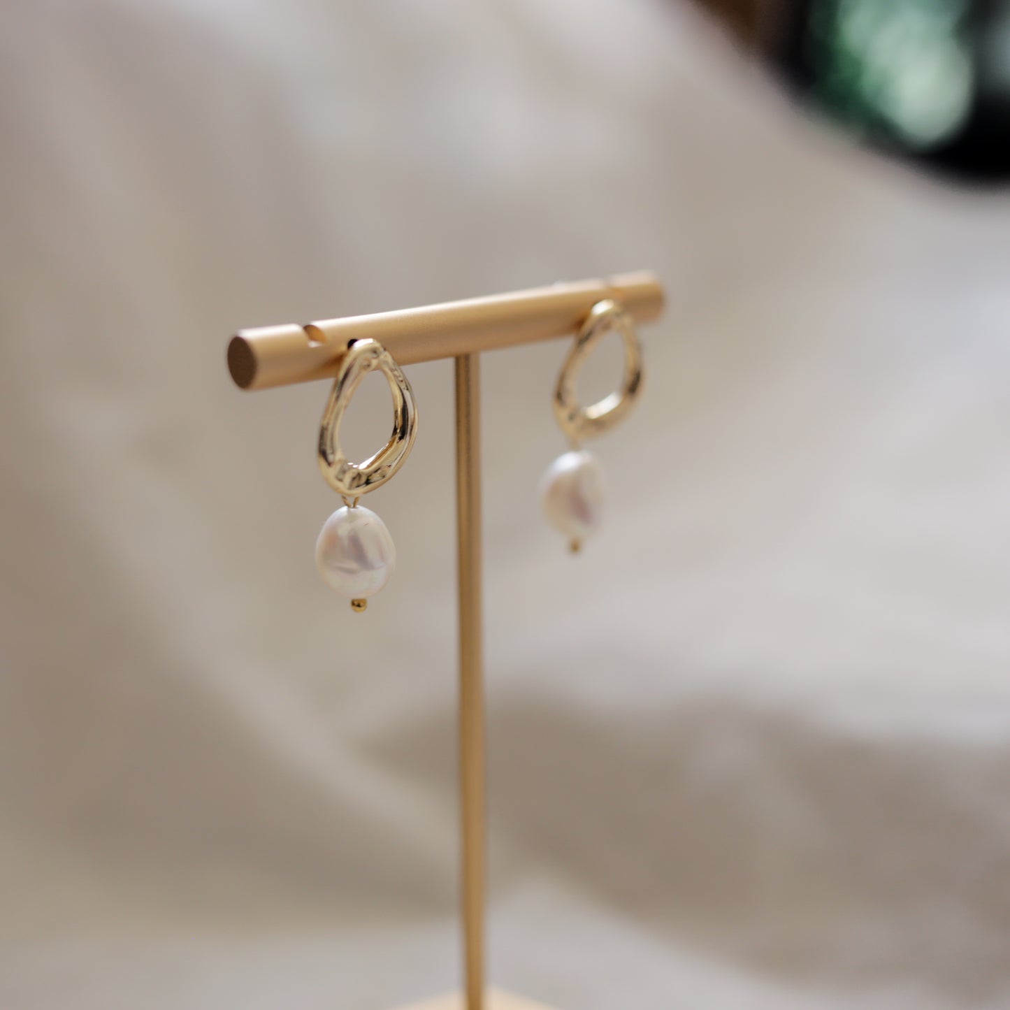 Freshwater Pearl 24ct Gold Plated Earrings