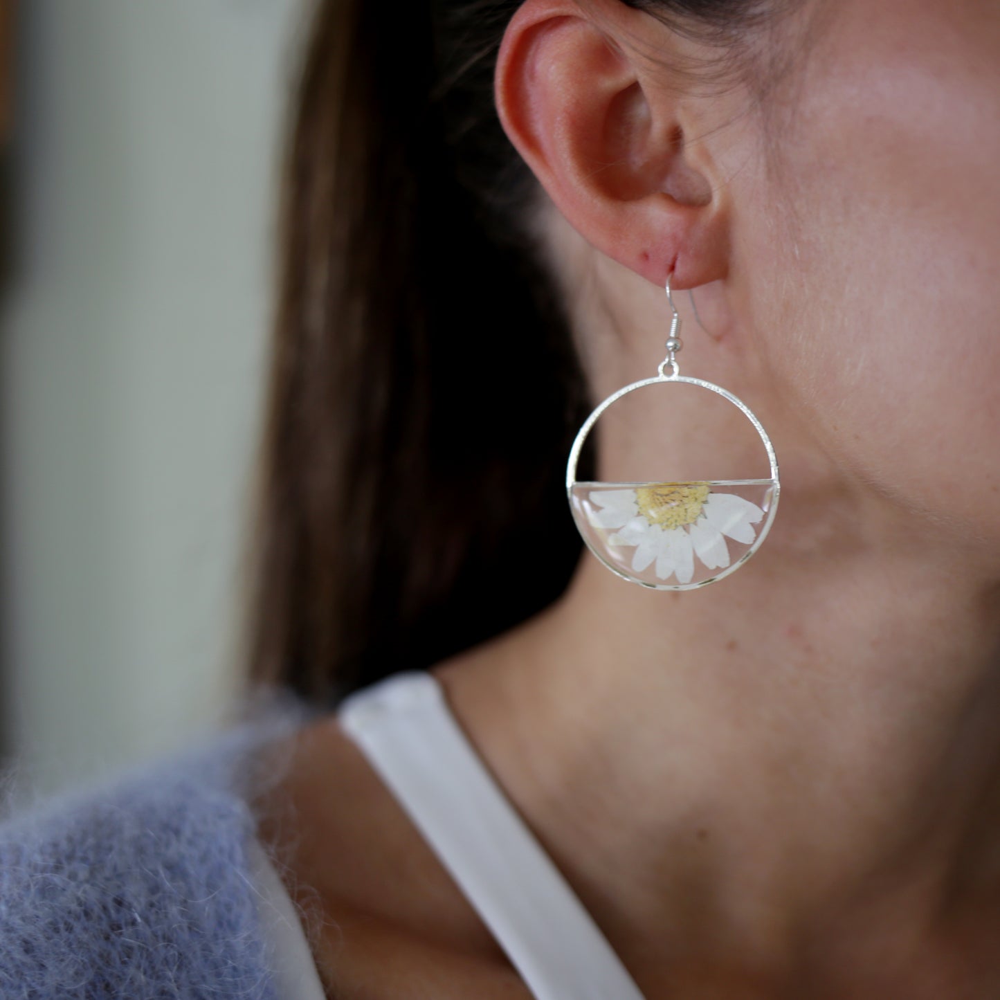 Half Daisy Earrings