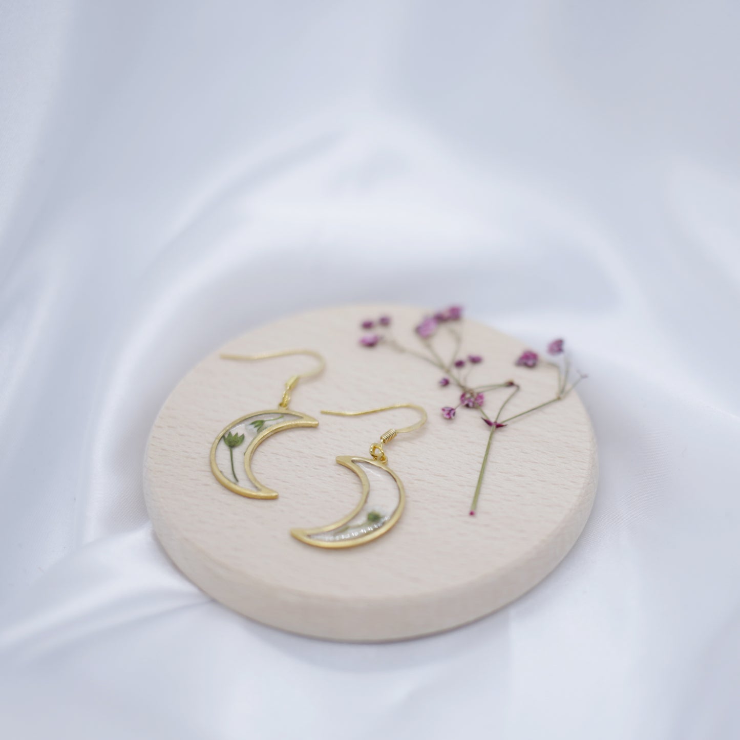 Moon & Flower Earrings