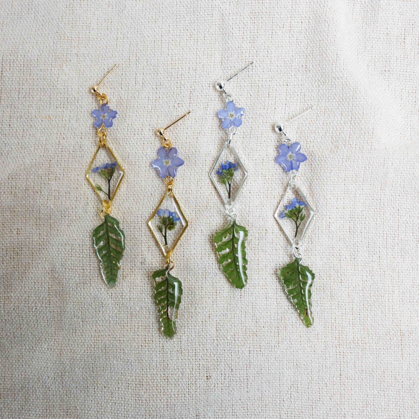 Forget Me Not & Fern Dangle Studs