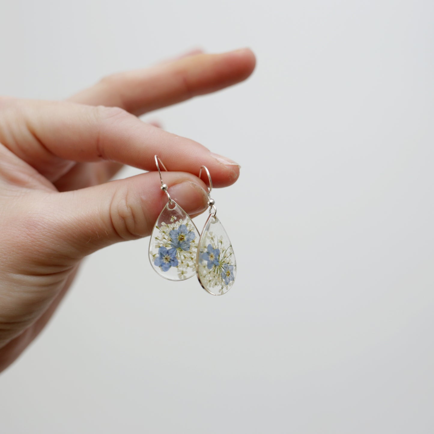 Queen Anne & Forget Me Not Earrings