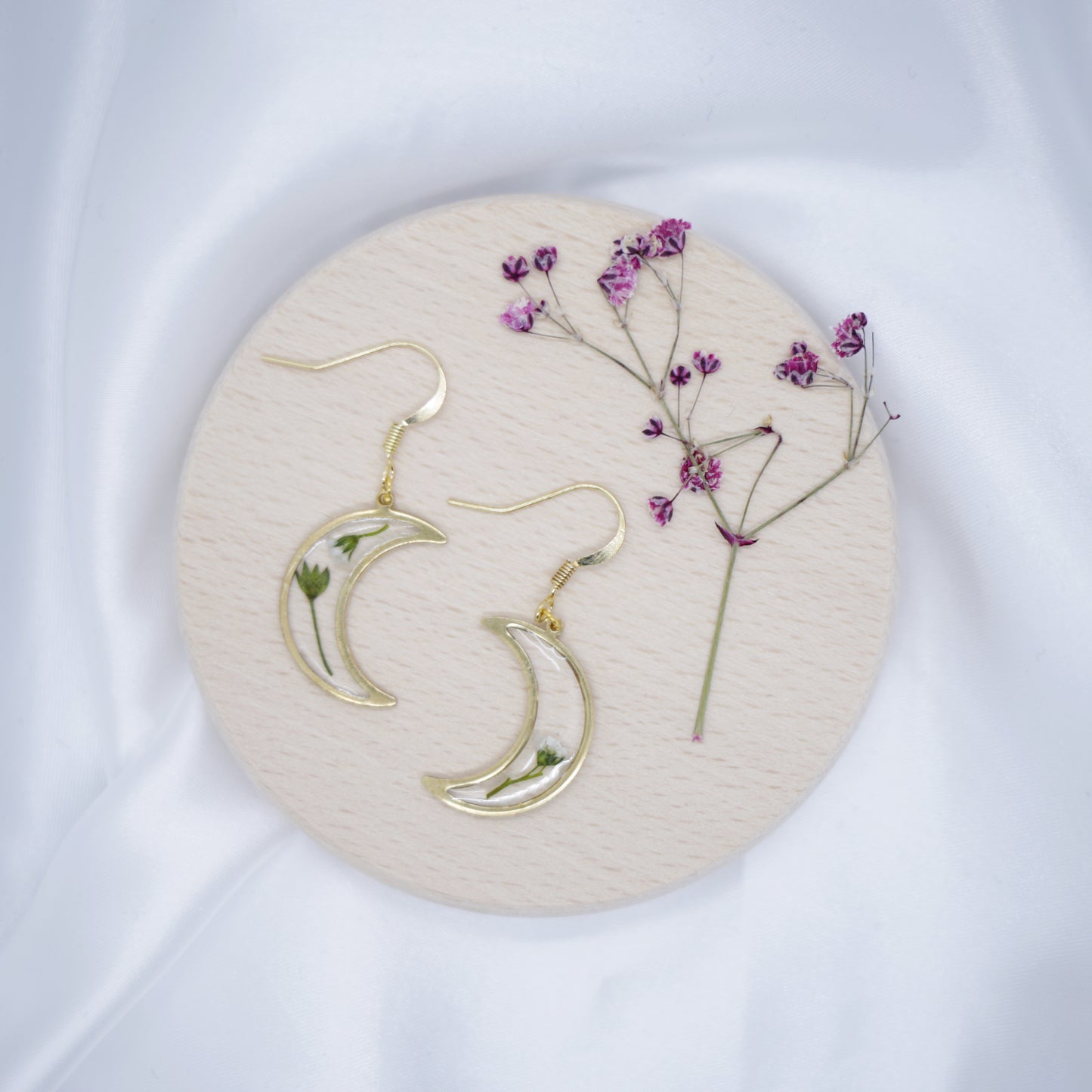 Moon & Flower Earrings