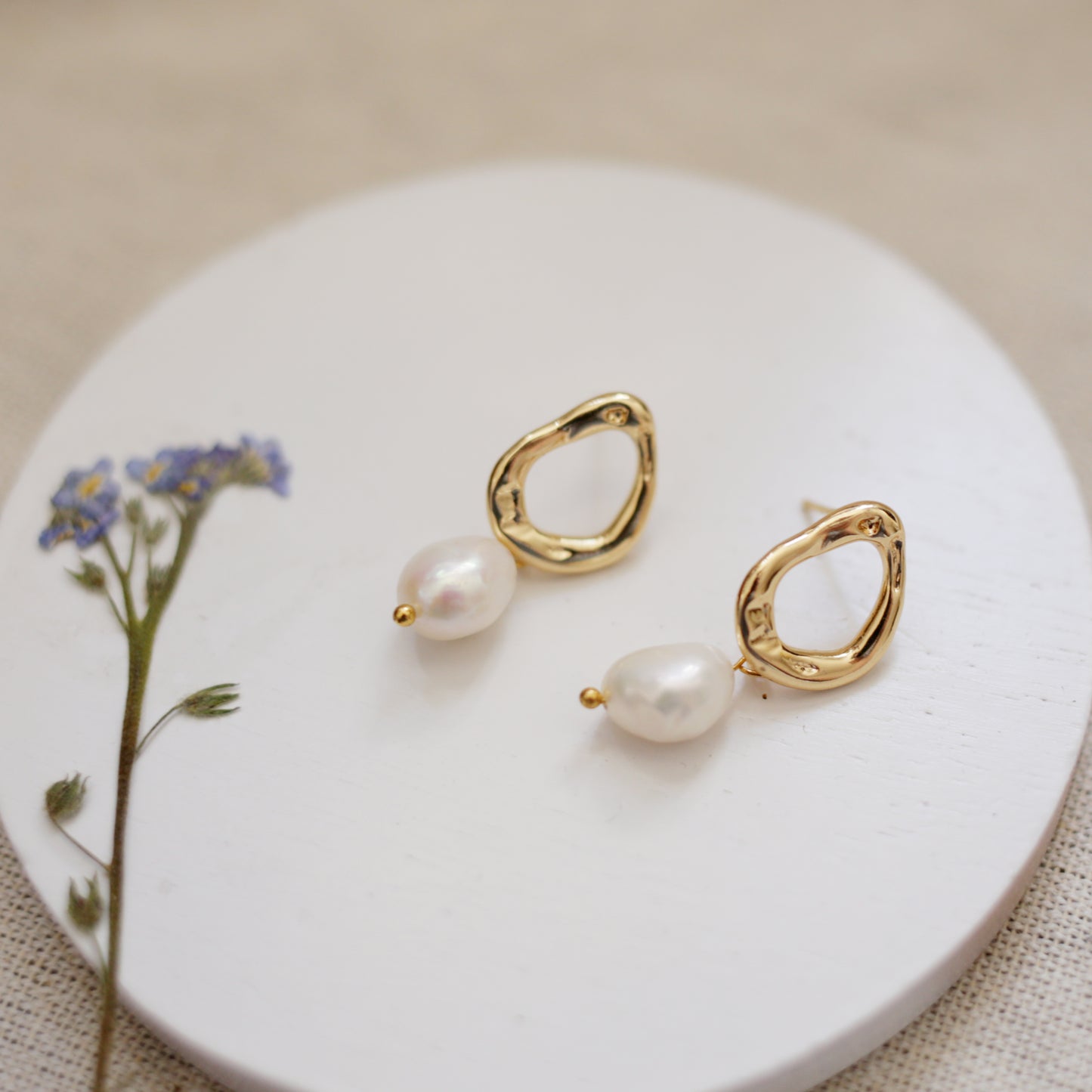 Freshwater Pearl 24ct Gold Plated Earrings