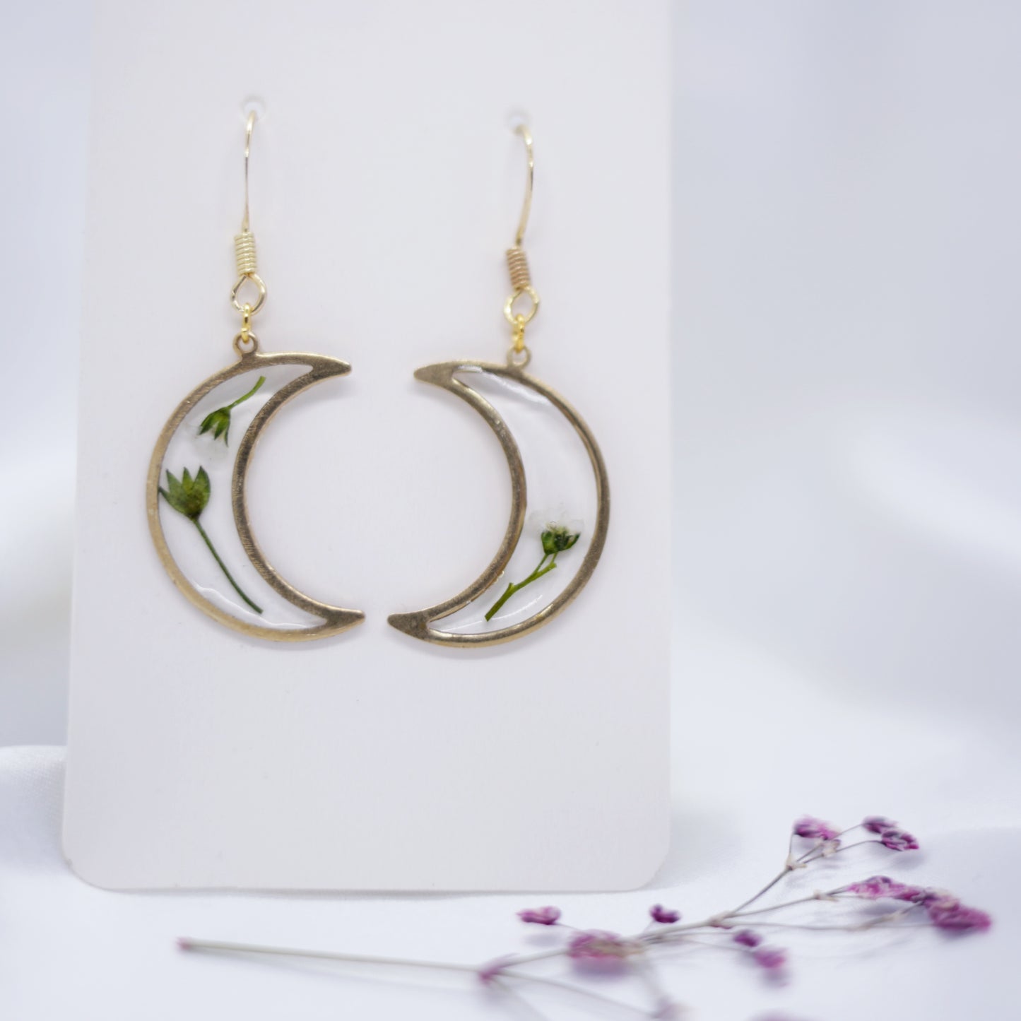 Moon & Flower Earrings