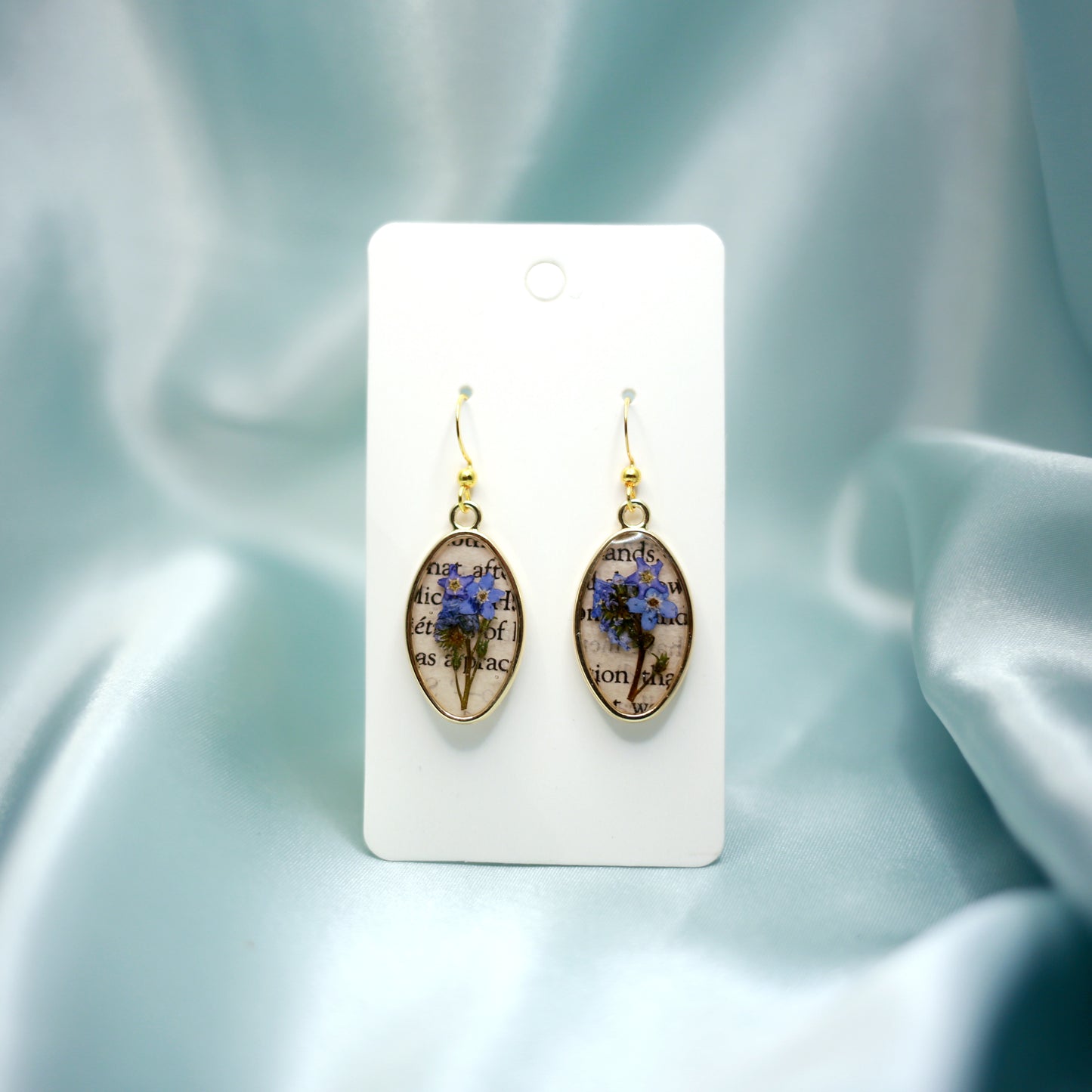 Forget Me Not Book Earrings