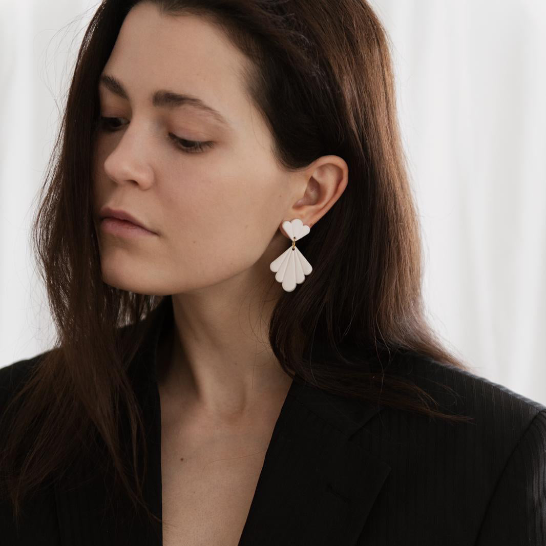 Art Deco Clay Earrings