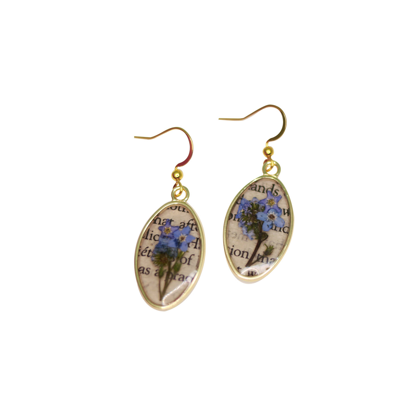 Forget Me Not Book Earrings