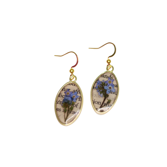 Forget Me Not Book Earrings