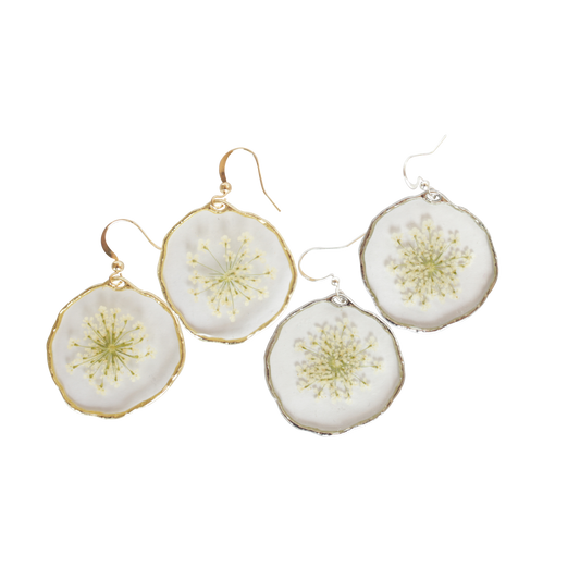 Queen Anne's Lace Wildflower Earrings