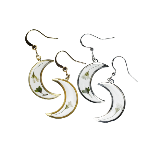 Moon & Flower Earrings