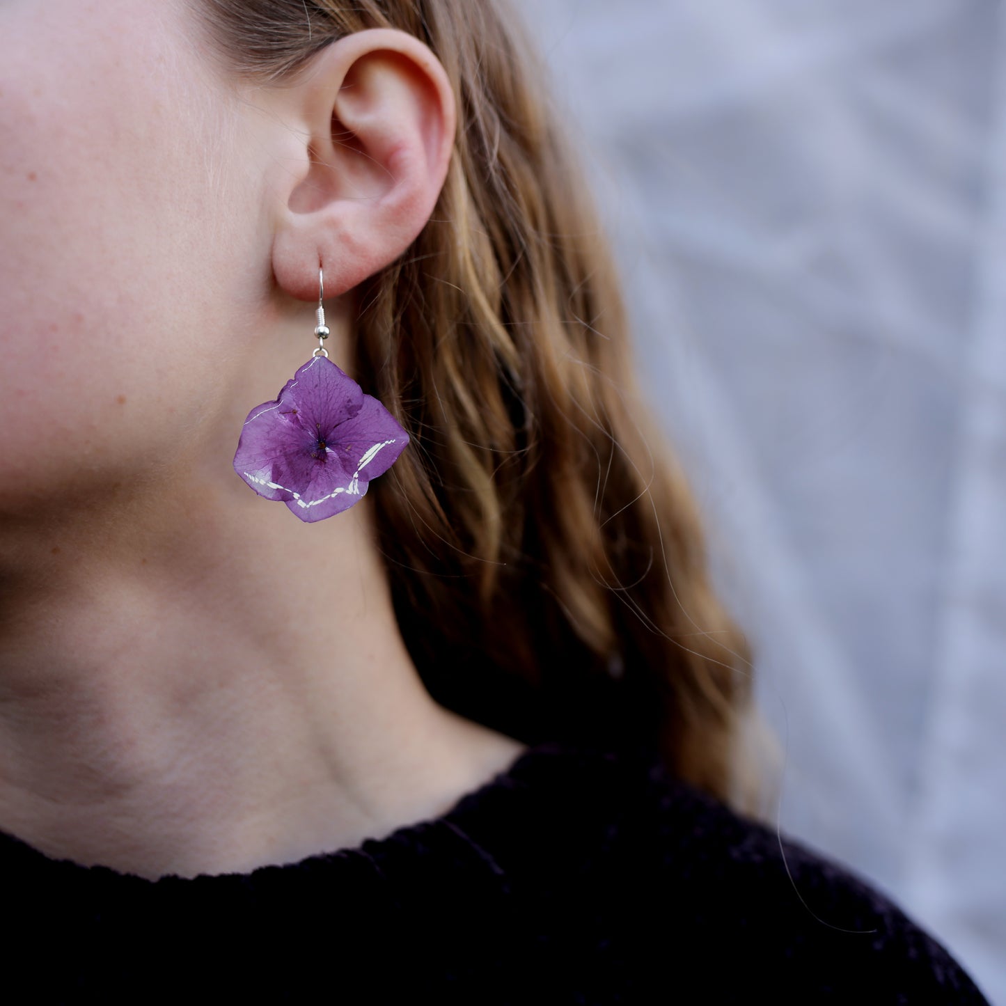 Purple Hydrangea Earrings