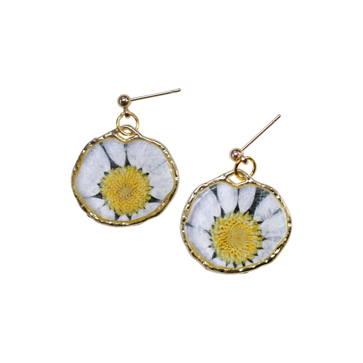 Daisy Gold Dangle Stud Earrings