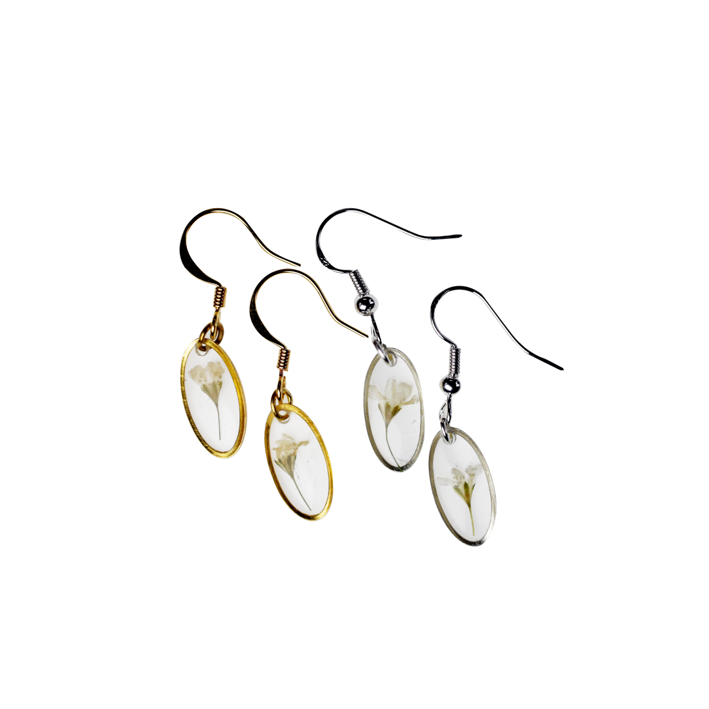 Small Oval Baby Breath Jewellery Set
