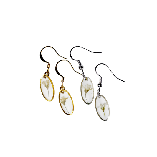 Small Oval Baby Breath Jewellery Set