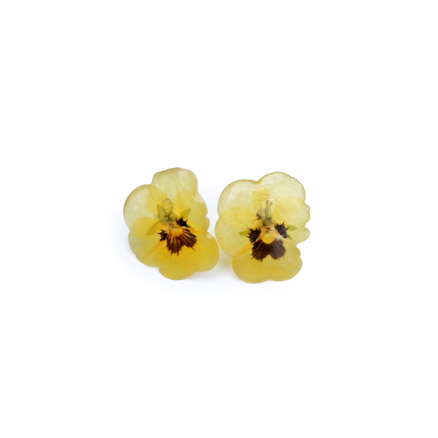 Yellow Pansy Studs