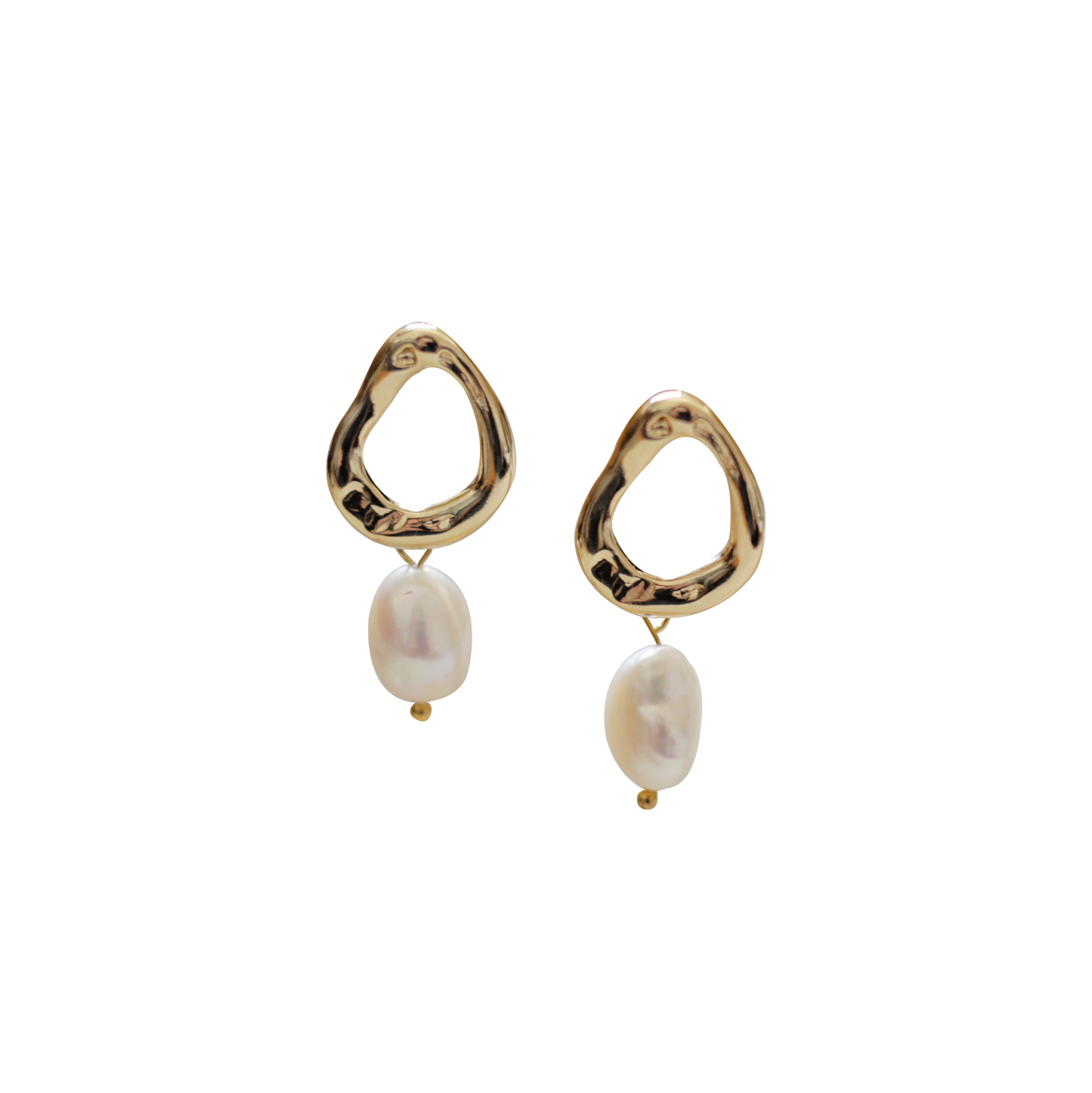 Freshwater Pearl 24ct Gold Plated Earrings