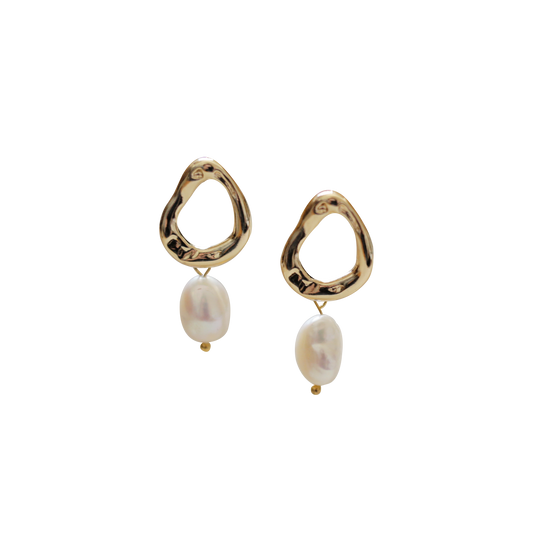 Freshwater Pearl 24ct Gold Plated Earrings