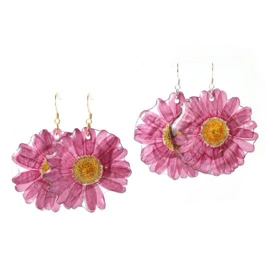 Purple Daisy Earrings