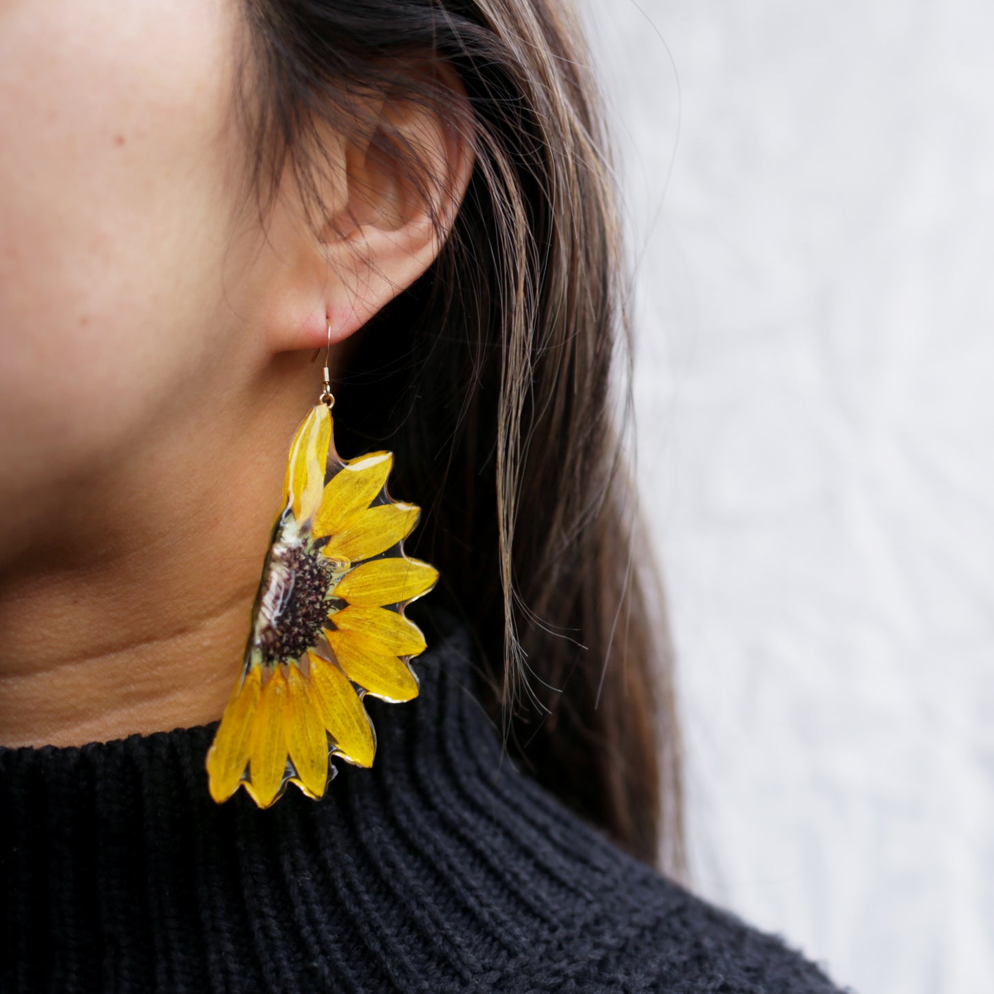 Half Sunflower Earrings