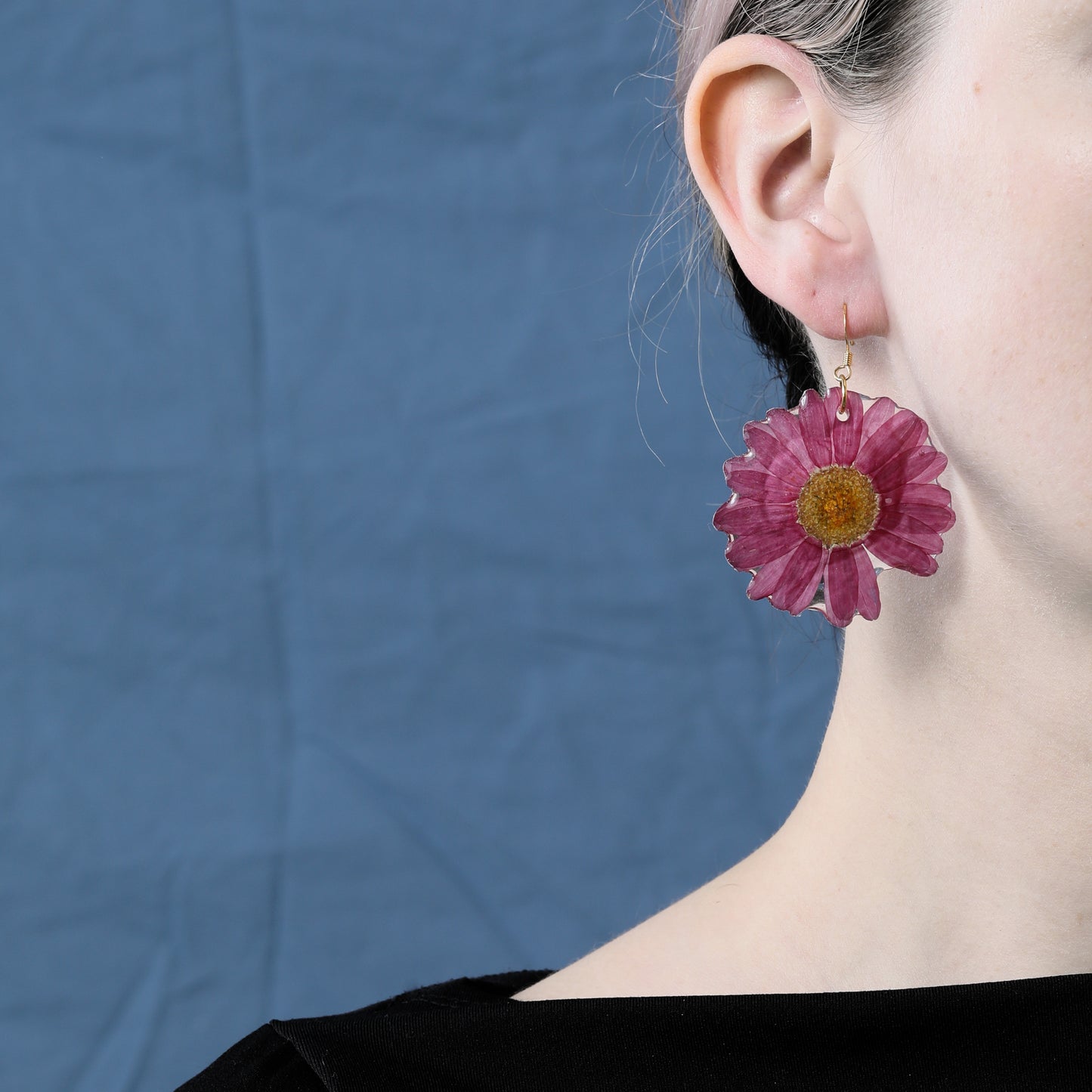 Purple Daisy Earrings