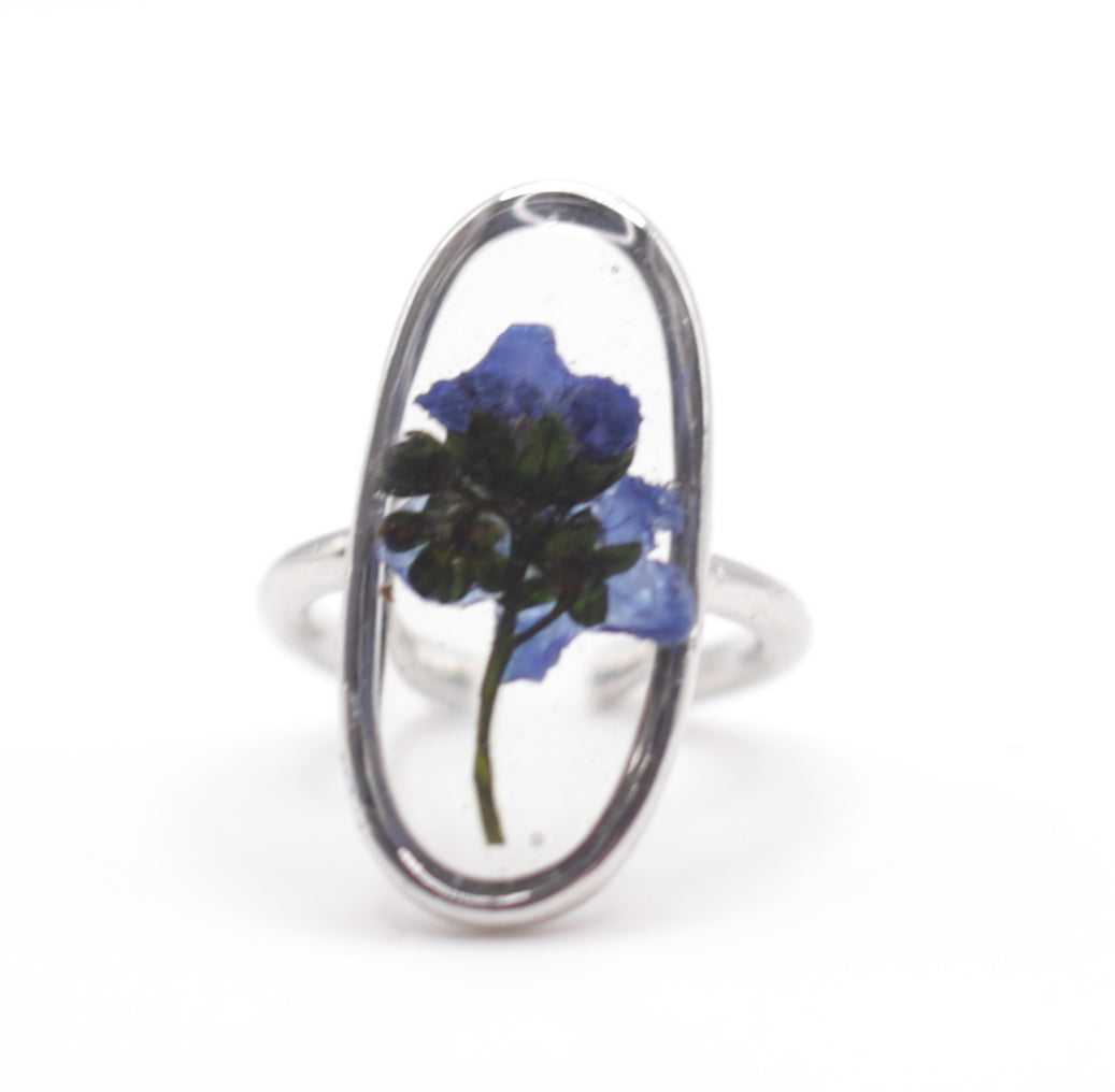 Forget Me Not Bouquet Oval Ring