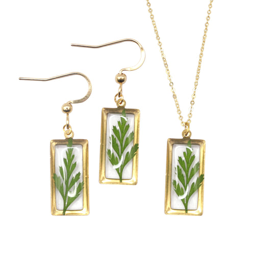 Fern Rectangle Jewellery Set
