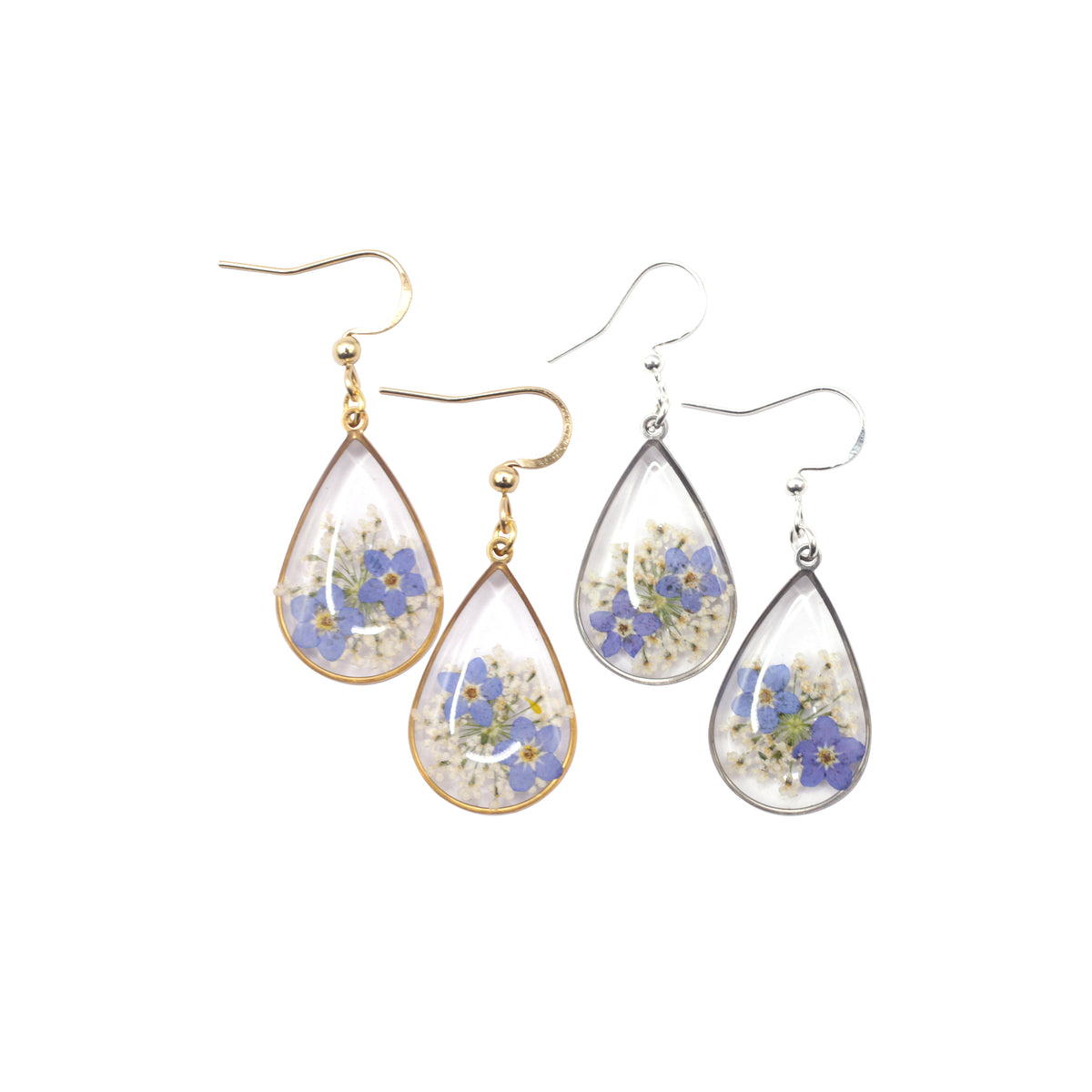 Queen Anne & Forget Me Not Earrings