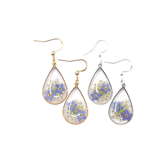 Queen Anne & Forget Me Not Earrings