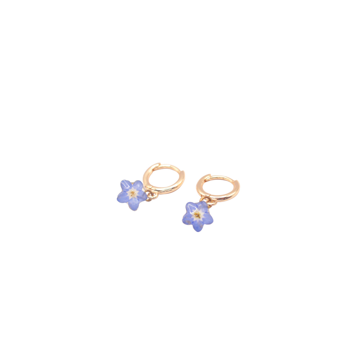 Forget Me Not Huggie Earrings