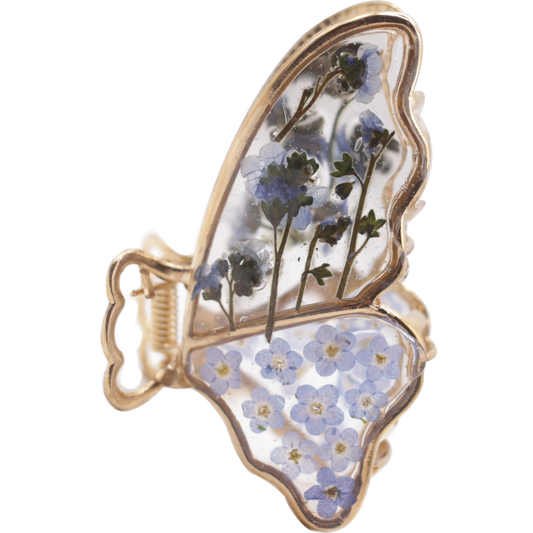 Forget Me Not Butterfly Claw Clip