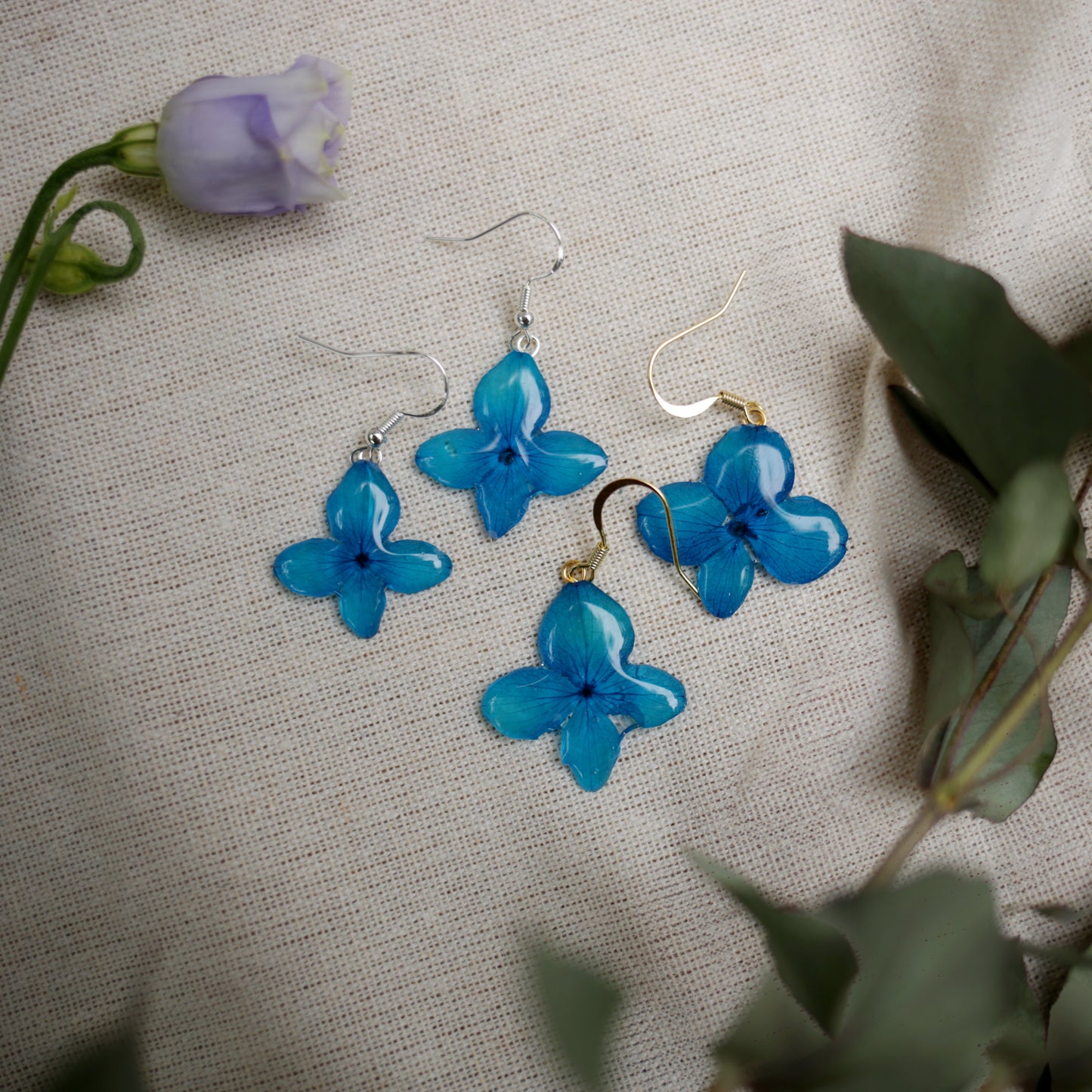 Turquoise Hydrangea Earrings