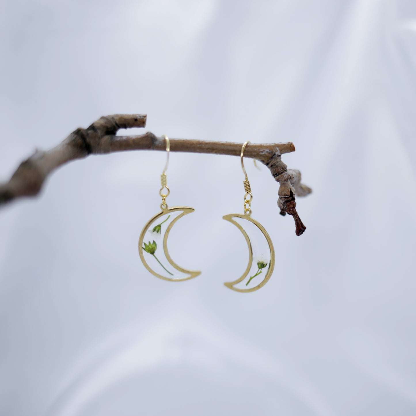 Moon & Flower Earrings