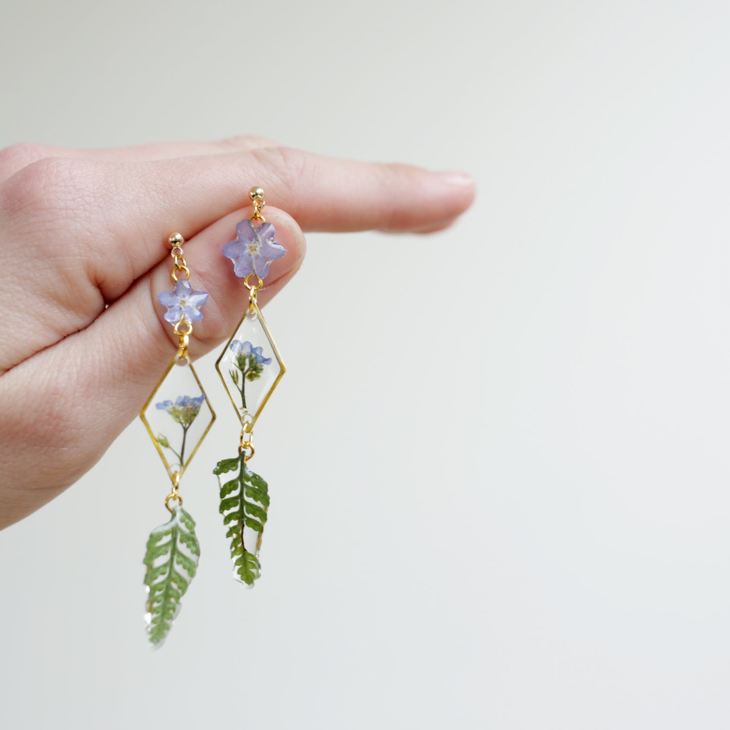 Forget Me Not & Fern Dangle Studs