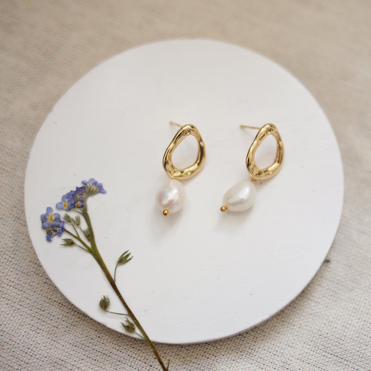 Freshwater Pearl 24ct Gold Plated Earrings