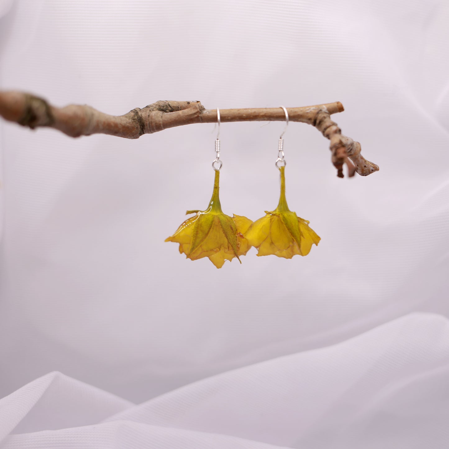 Yellow Rose Earrings