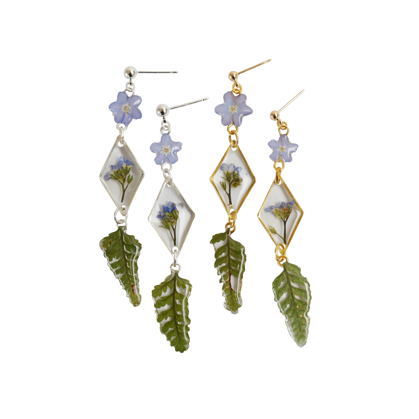 Forget Me Not & Fern Dangle Studs